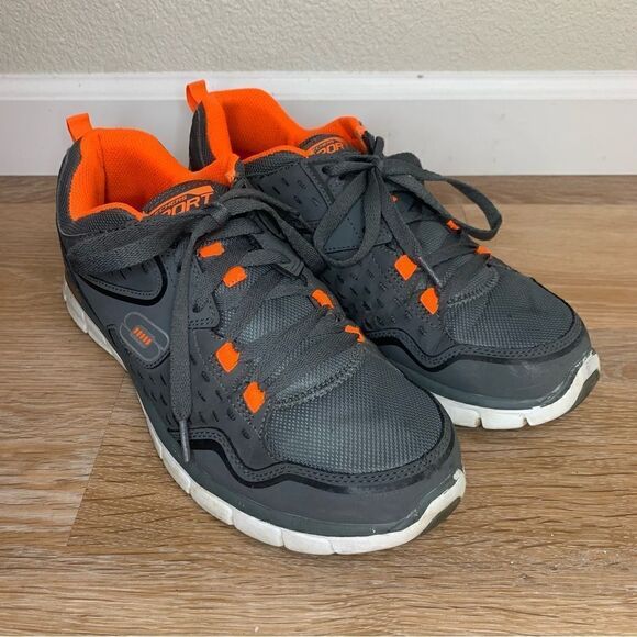Skechers Men’s Flex Sole Gray Orange Shoes main image 4
